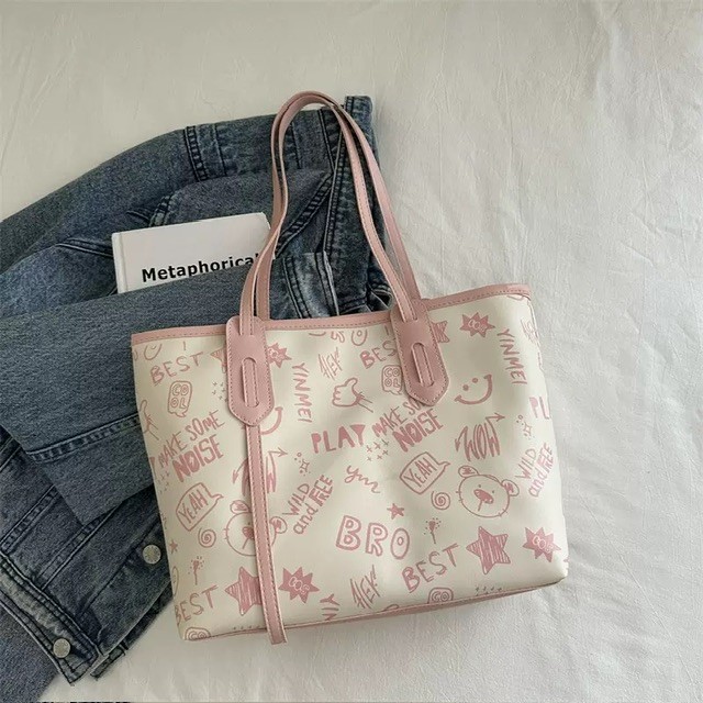 Bag 016-Medium PU leather tote bag (no charm)