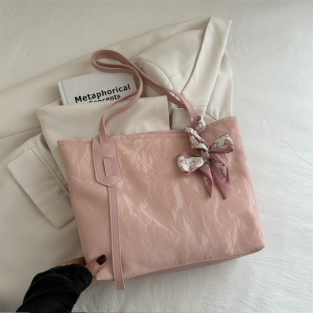 Suede and leather tote bag with zip