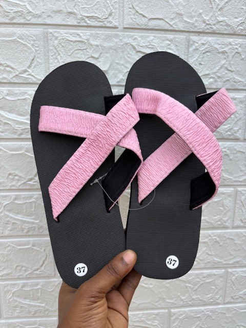 Criss cross platform slippers