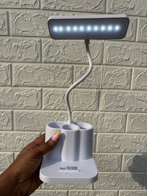 Study lamp with stationary organizer