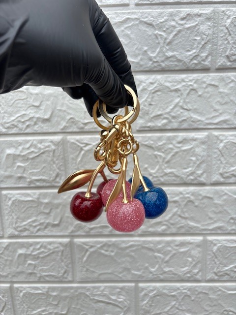 Cherry bag charm / keychain