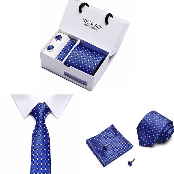 Men’s necktie, cufflink and pocket square set