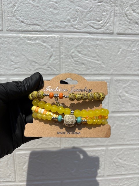 Beaded stack bracelet set