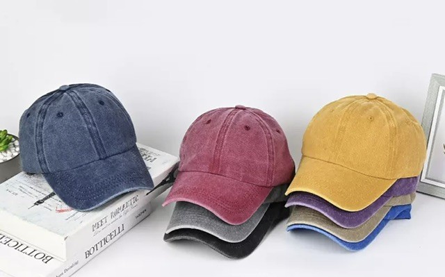 Faded denim cap