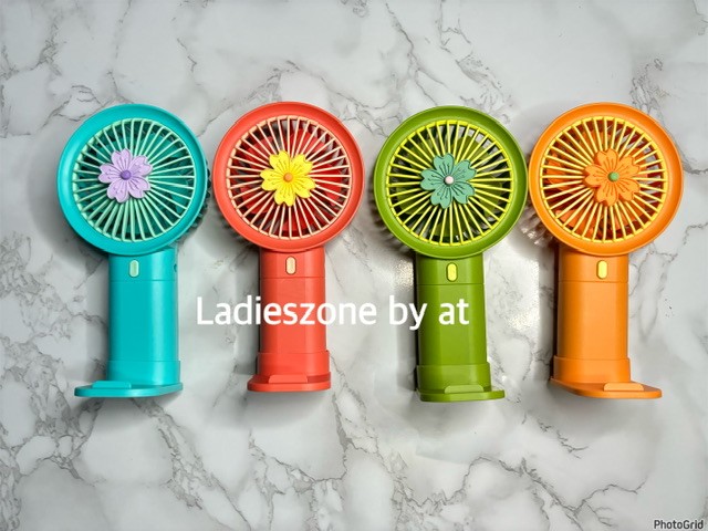 Flower portable hand fan