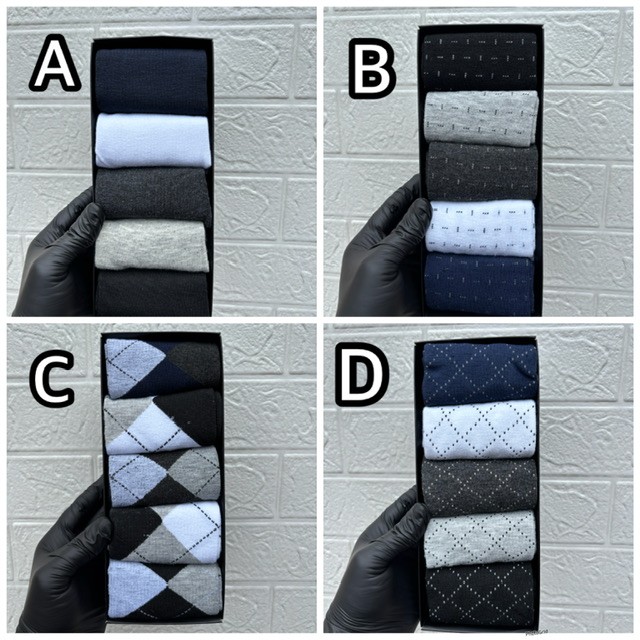 5pcs boxed socks with design