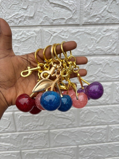 Cherry bag charm / keychain