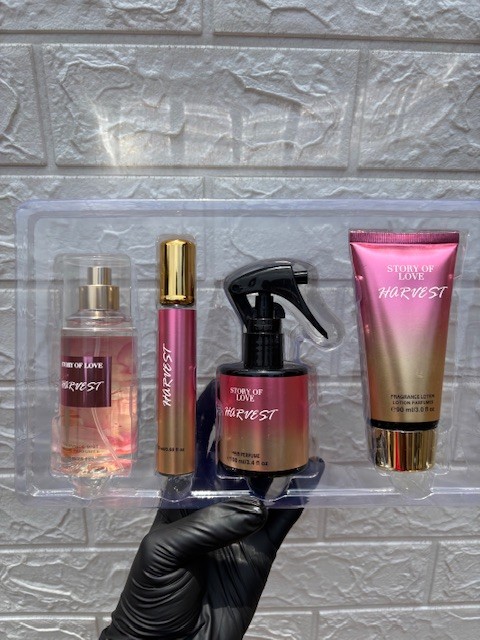 4pcs mini fragrance set (splash, perfume, handcream and hair spray)