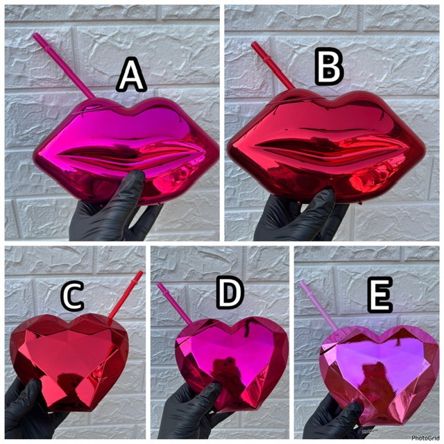 Lip and love shaped bottle