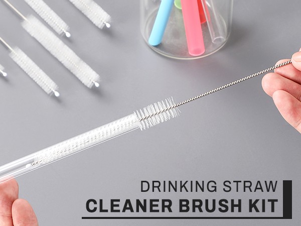 Straw cleaning brush