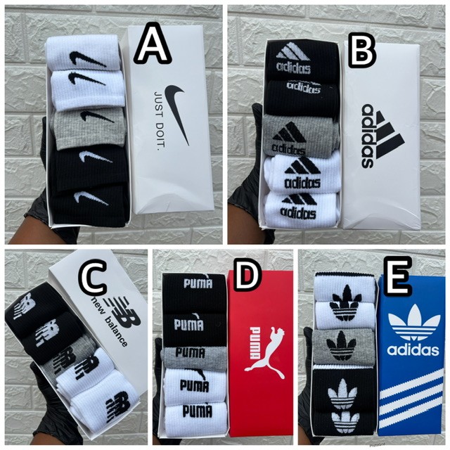 5pcs branded unisex socks set