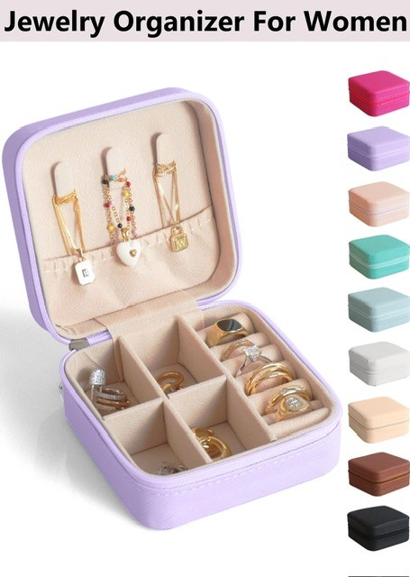 Mini leather jewelry box