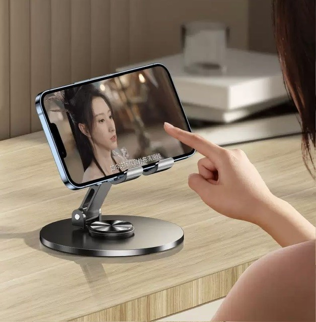 Metallic phone stand (rotates 360)