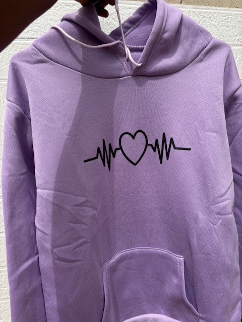 Hoodie with heartbeat