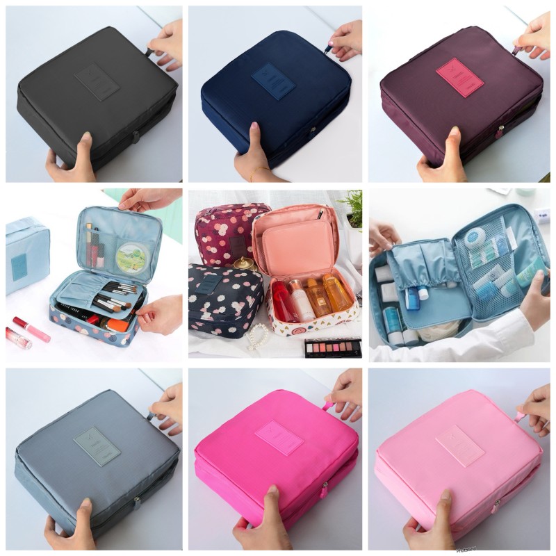 Plain Cosmetic/ make up bag with compartment