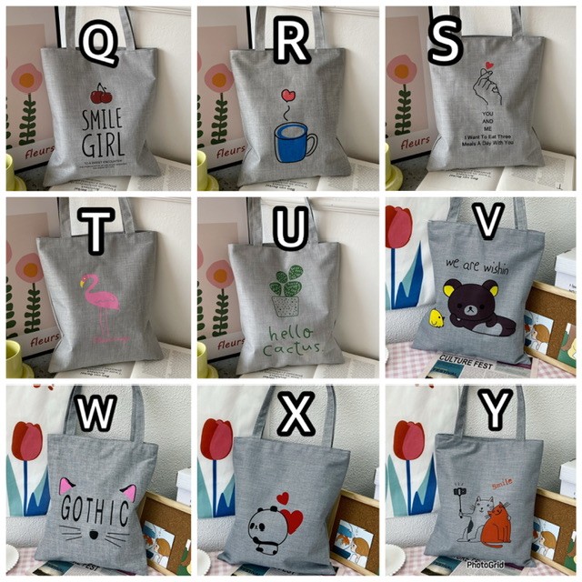 Canvas tote bag with zip